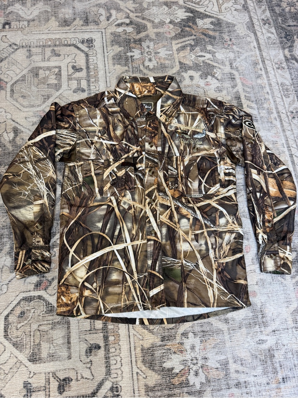 Drake Boys Realtree Camo Fishing Shirt Jacket
